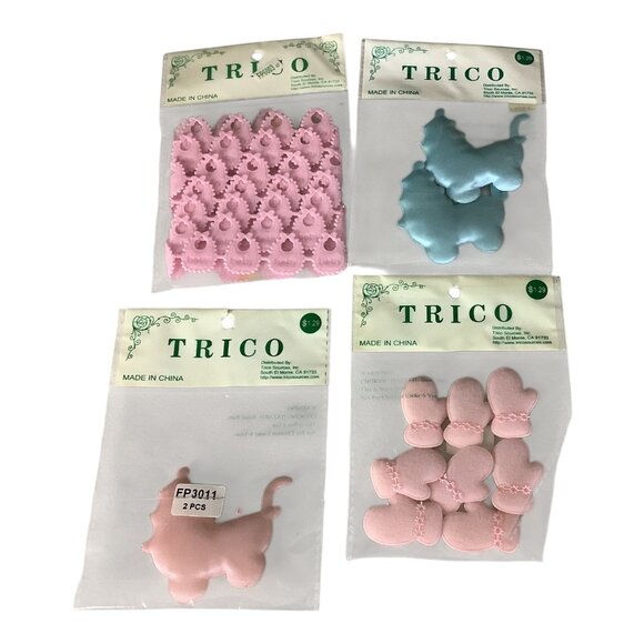 Trico Baby Themed Craft Embellishments 4 Sets Pink And Blue Colors - Picture 1 of 8